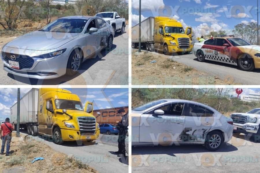 choque de tráiler en Ciudad Victoria