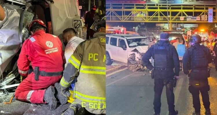 choque frontal y volcadura en Monterrey