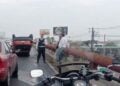 dos vehiculos volcadura Apodaca