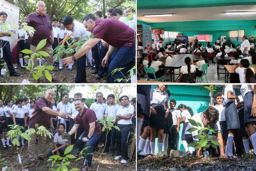 estudiantes jornada reforestación Victoria
