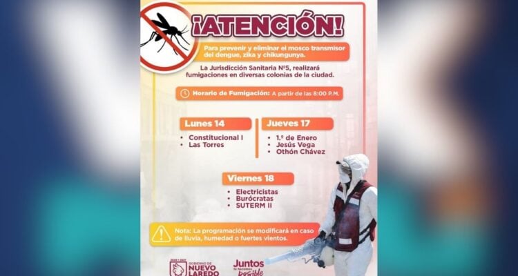 fumigación contra el dengue en Nuevo Laredo