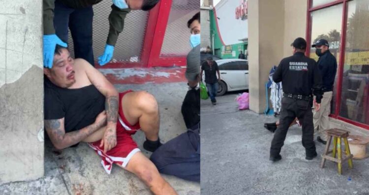 hombre golpes Plaza Allende