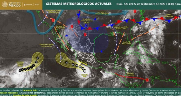 huracán 'Polo' clima en México