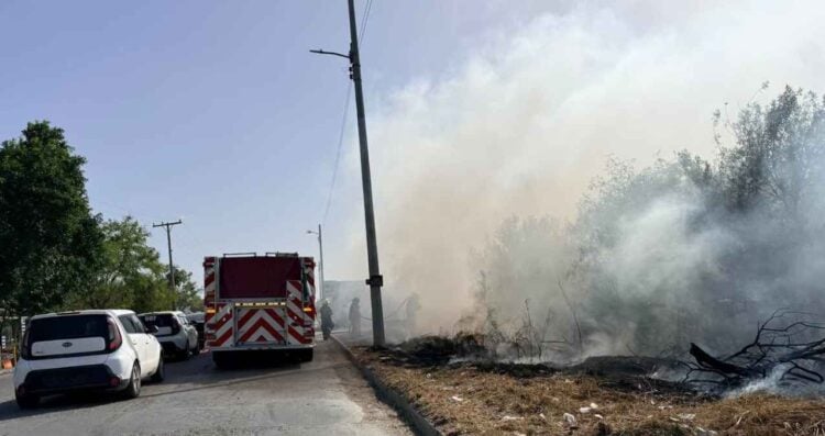 _incendio puente peatonal Matamoros