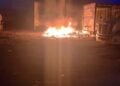 incendio tráiler en Apodaca
