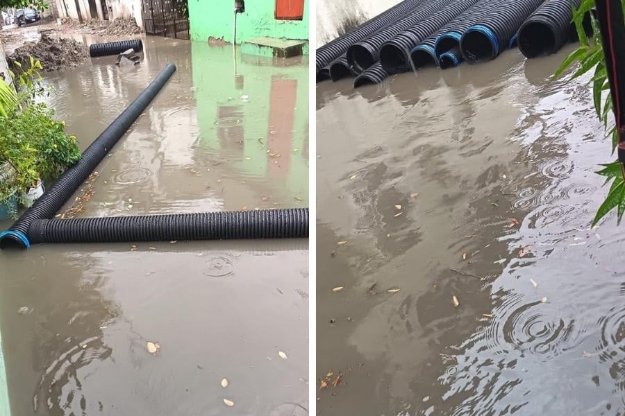 inundación calle Moctezuma Ciudad Madero