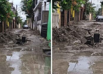 inundación calle Moctezuma Ciudad Madero