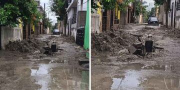 inundación calle Moctezuma Ciudad Madero