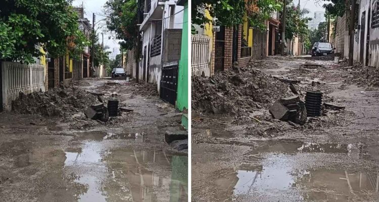 inundación calle Moctezuma Ciudad Madero