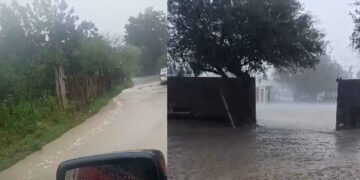 lluvia con granizo en Aramberri