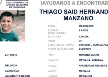 menor desaparecido en Ciudad Victoria