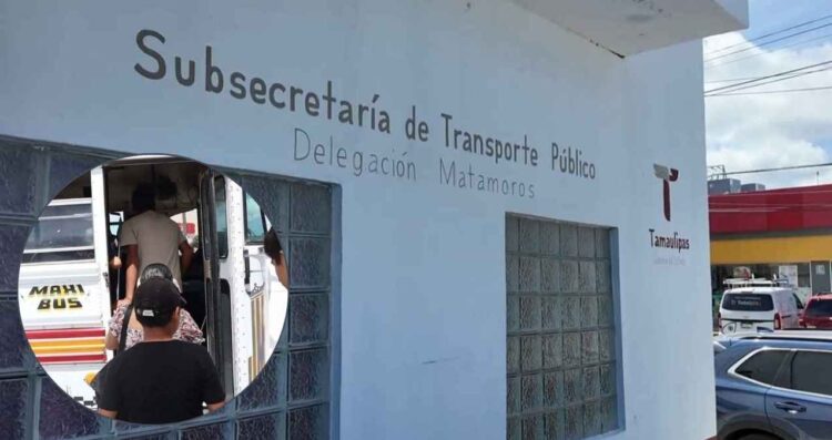 operadores del transporte en Matamoros