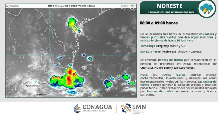 pronóstico del tiempo a Tamaulipas hoy