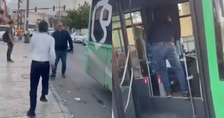 riña chofer automovilista en Apodaca