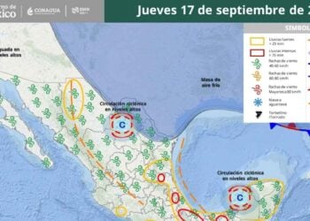 tormentas eléctricas y vientos en Tamaulipas