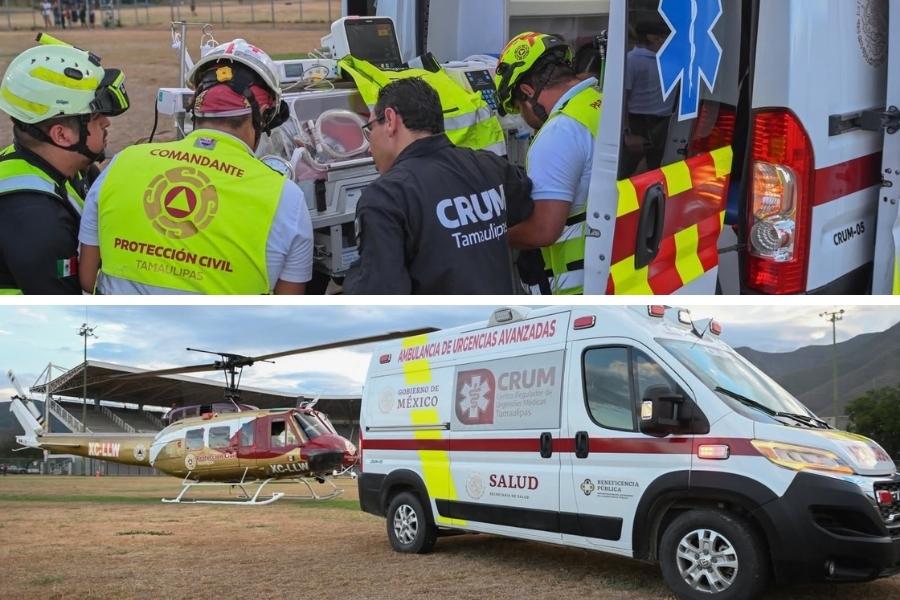 traslado aéreo de recién nacida