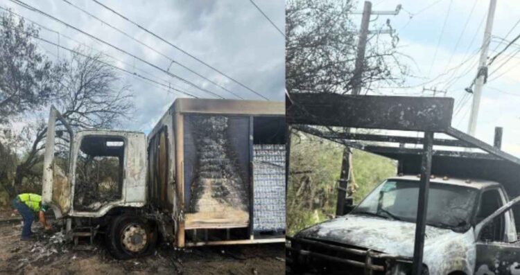 Camión repartidor incendia Apodaca