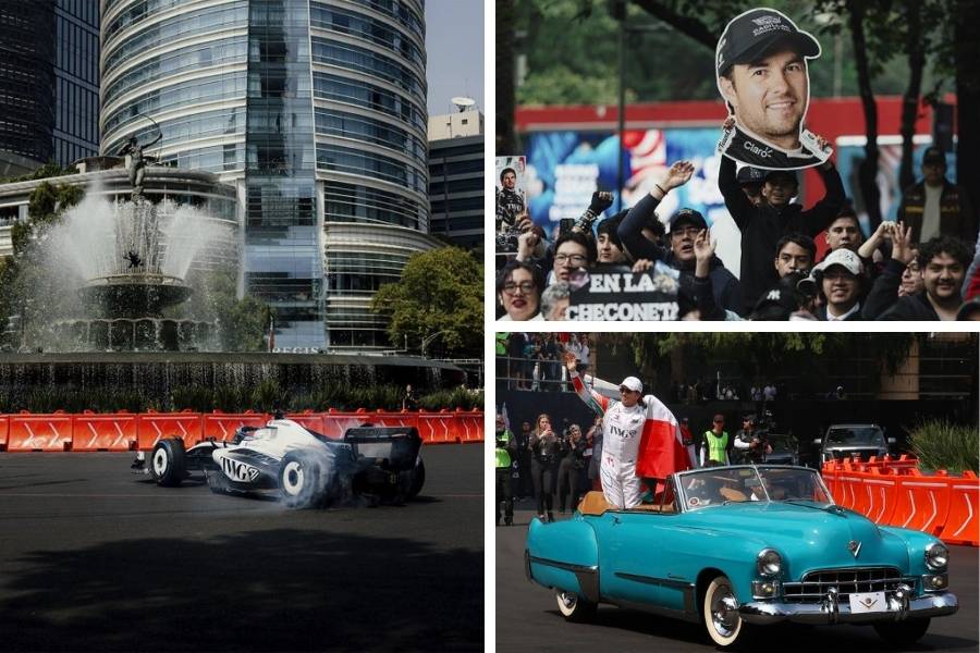 Checo Pérez en Paseo de la Reforma