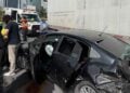 Choque vehículo tráiler en Monterrey