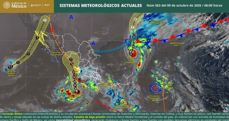 Clima precipitaciones huracán Simón