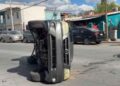 Conductor volcado Nuevo Laredo