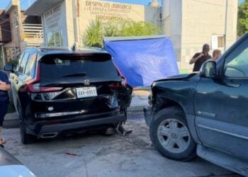 Conductora choque múltiple en Matamoros