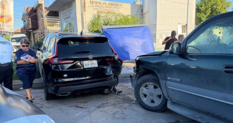 Conductora choque múltiple en Matamoros