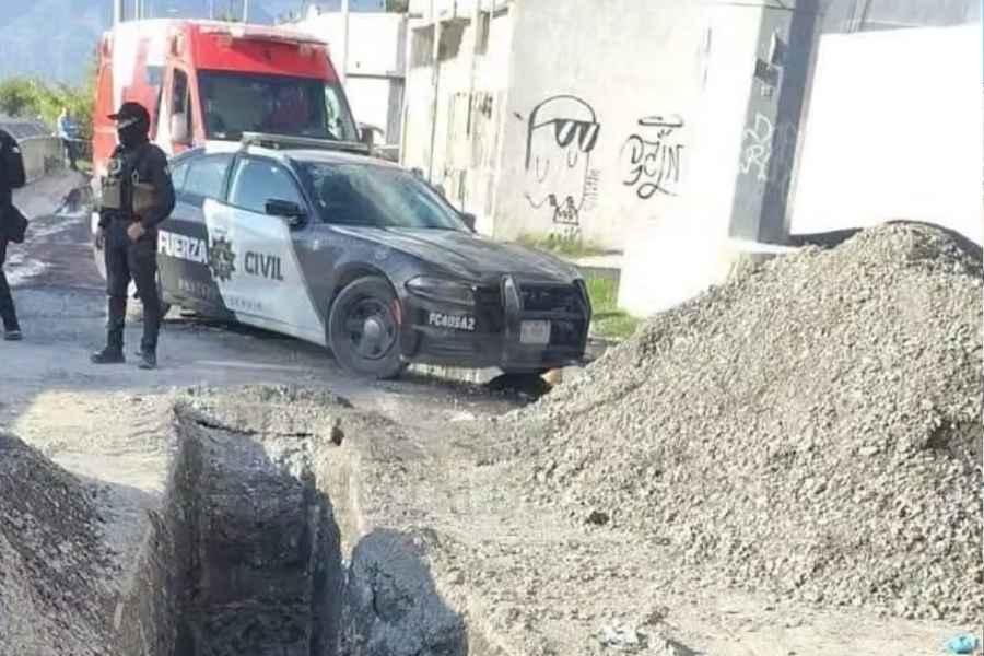 Derrumbe zanja trabajador Monterrey
