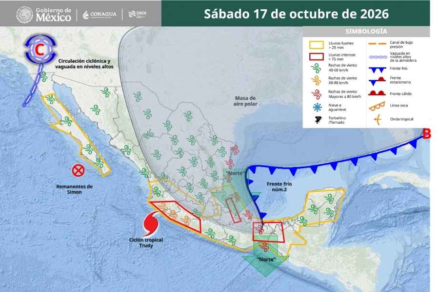 clima sabado 17 octubre