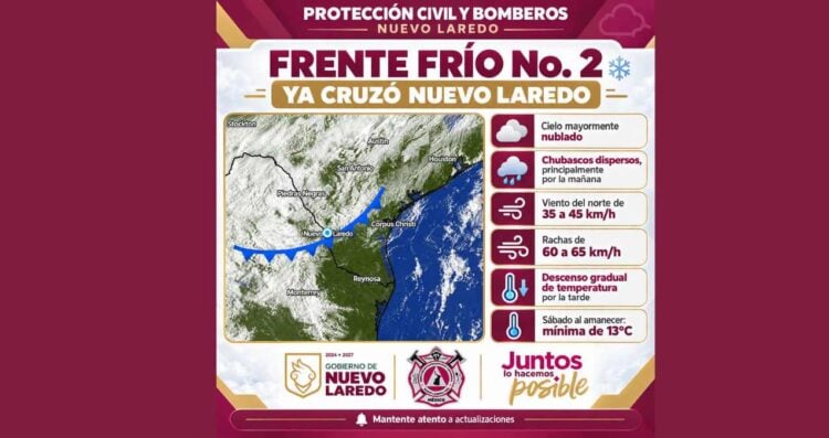 Frente frío 2 Nuevo Laredo