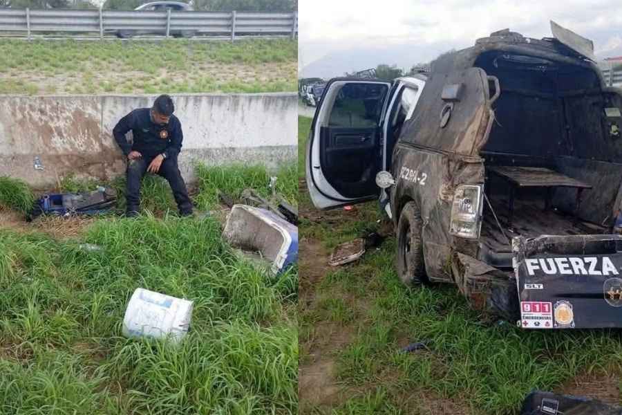 Fuerza Civil volcar en Escobedo