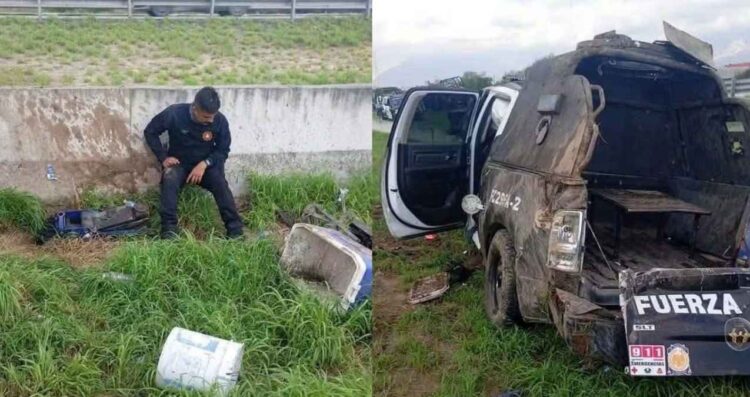 Fuerza Civil volcar en Escobedo