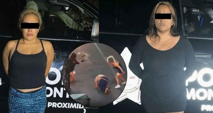 Hombre es golpeado mujeres en Monterrey