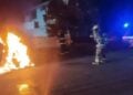 Incendio camioneta quesos de Monterrey