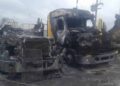 Incendio consume tractocamión Apodaca