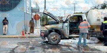Incendio de pipa de gas en Reynosa