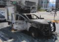 Incendio vehículo de carga en Monterrey