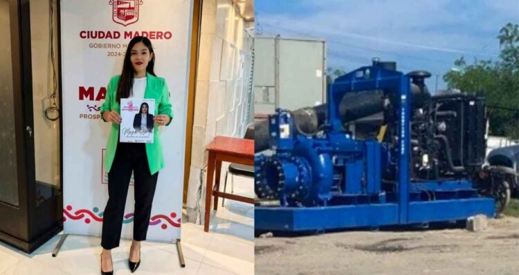 Mayra Ojeda motobomba Madero