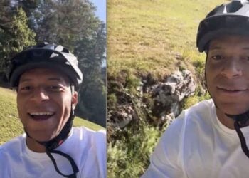 Mbappé en bici tras lesión