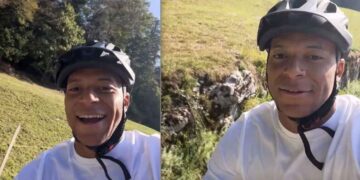 Mbappé en bici tras lesión