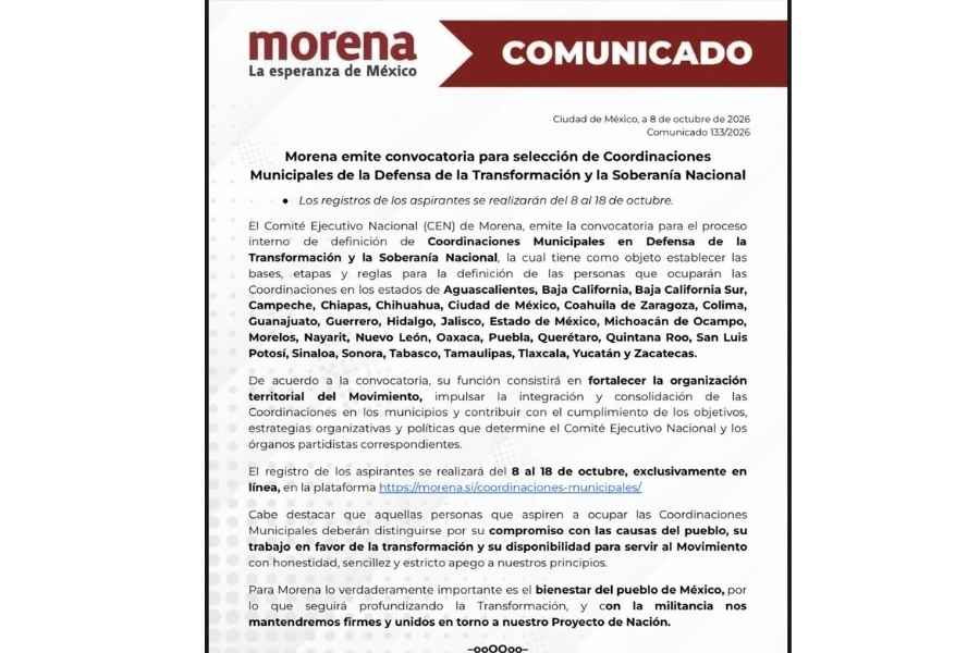 Morena Coordinaciones Municipales Tamaulipas