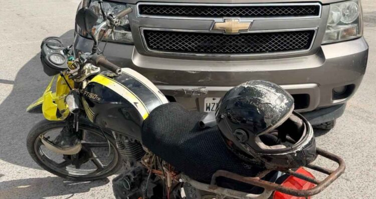 Motociclista lesión rodilla Matamoros