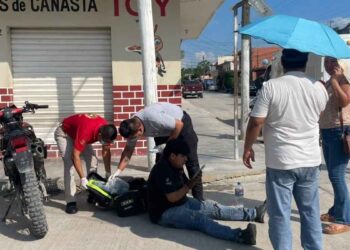 Motociclista lesionado choque El Mante