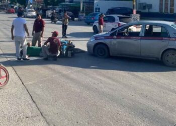 Motociclista transporte en El Mante