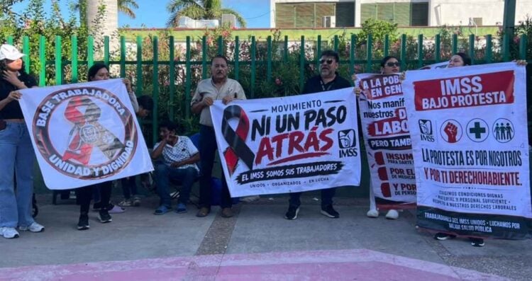 Personal IMSS protesta Matamoros