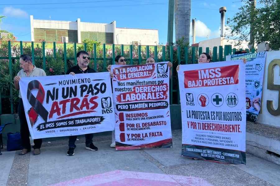 Personal IMSS protesta Matamoros