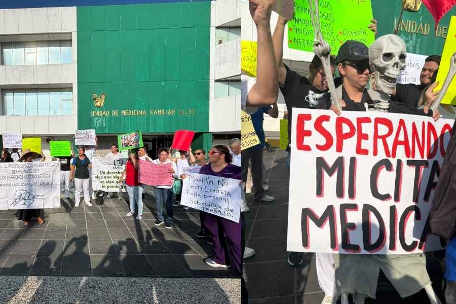 Trabajadores IMSS protestan Ciudad Madero