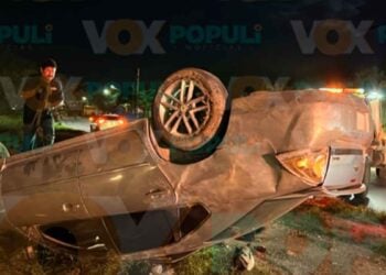 Volcadura avenida Tamaulipas en Reynosa