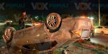 Volcadura avenida Tamaulipas en Reynosa