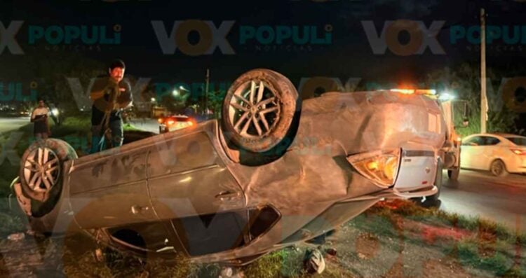 Volcadura avenida Tamaulipas en Reynosa